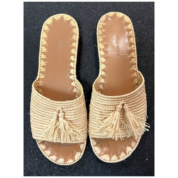 CARRIE FORBES Adam Woven Raffia Slide Sandal Size 7/37 - Picture 7 of 13